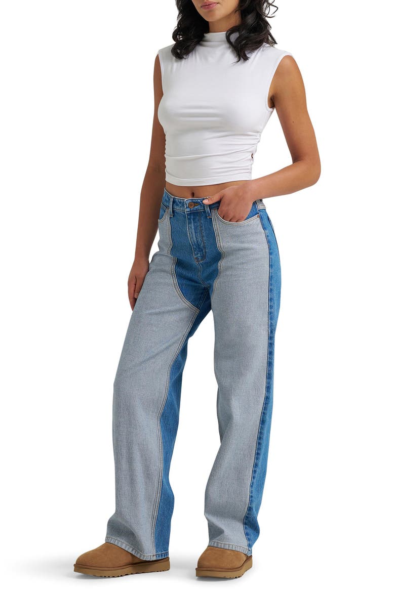 Loose Straight Jeans, Alternate, color, TOPAZ