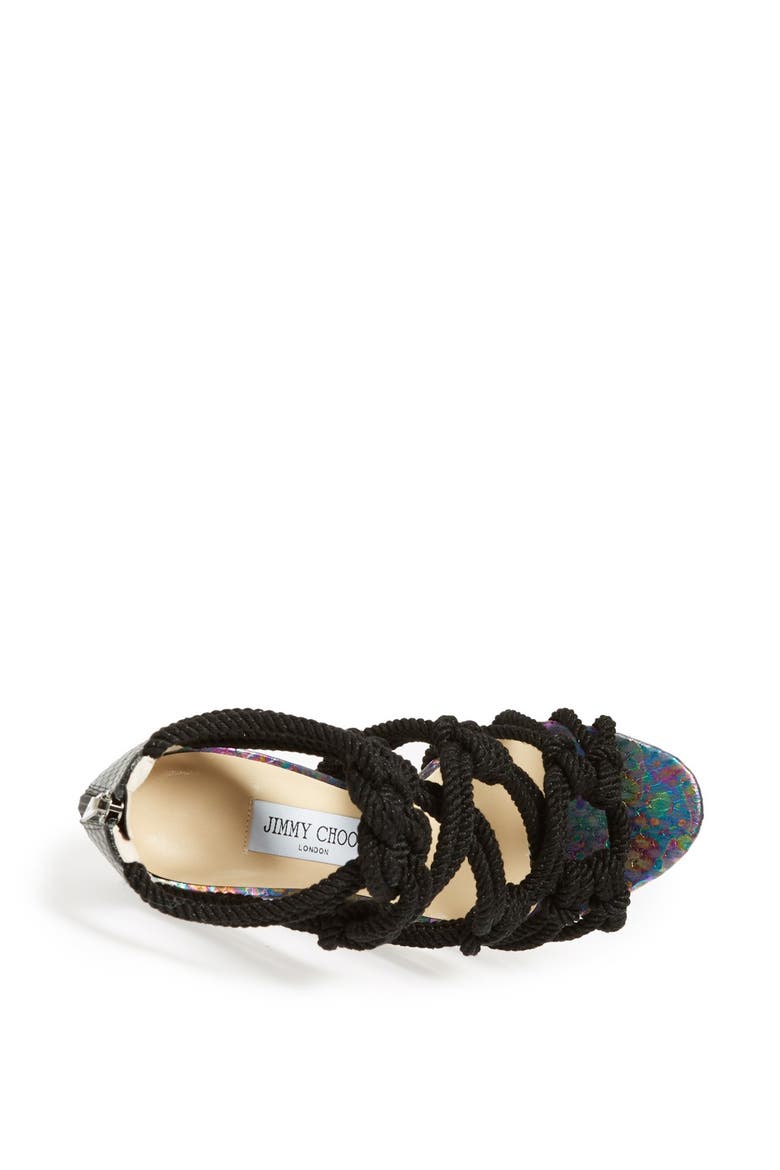 'Kalmar' Braided Rope Sandal, Alternate, color, BLACK/ PETROL/ BLACK