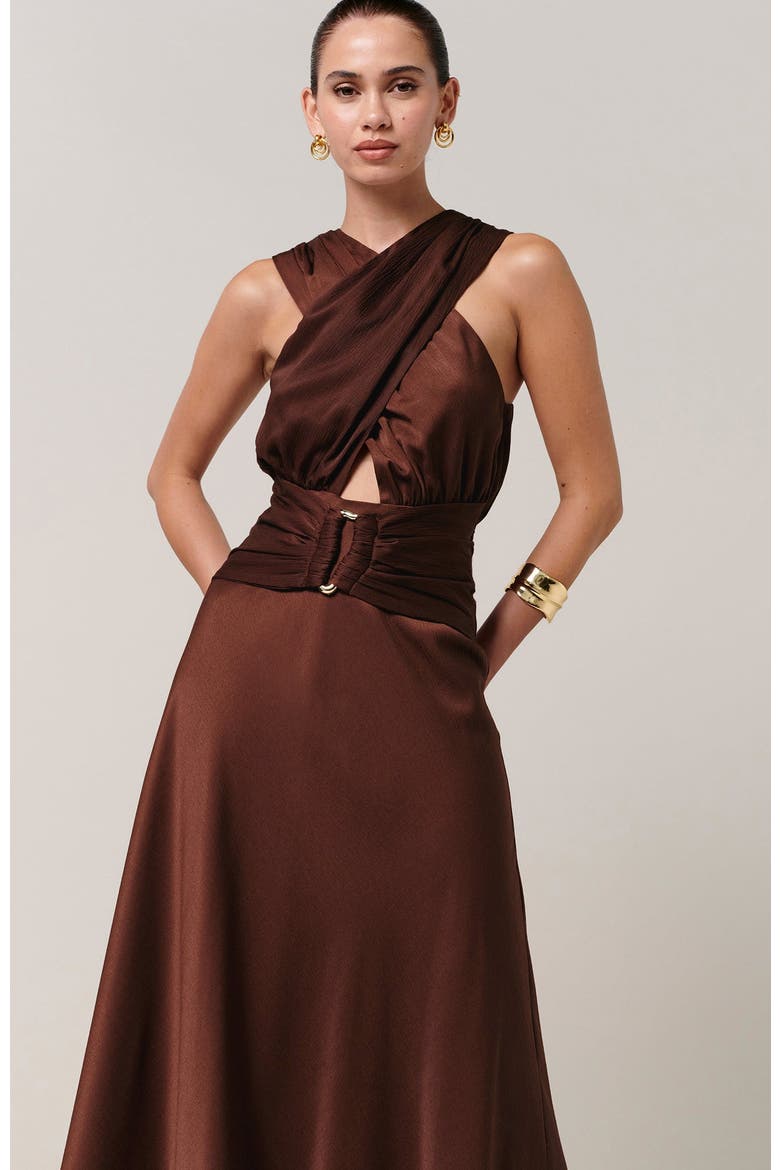 Clover Midi Dress, Alternate, color, Rust