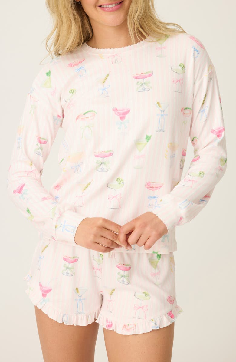 PJ Salvage Pretty Punch Short Pajamas, Main, color, Baby Pink