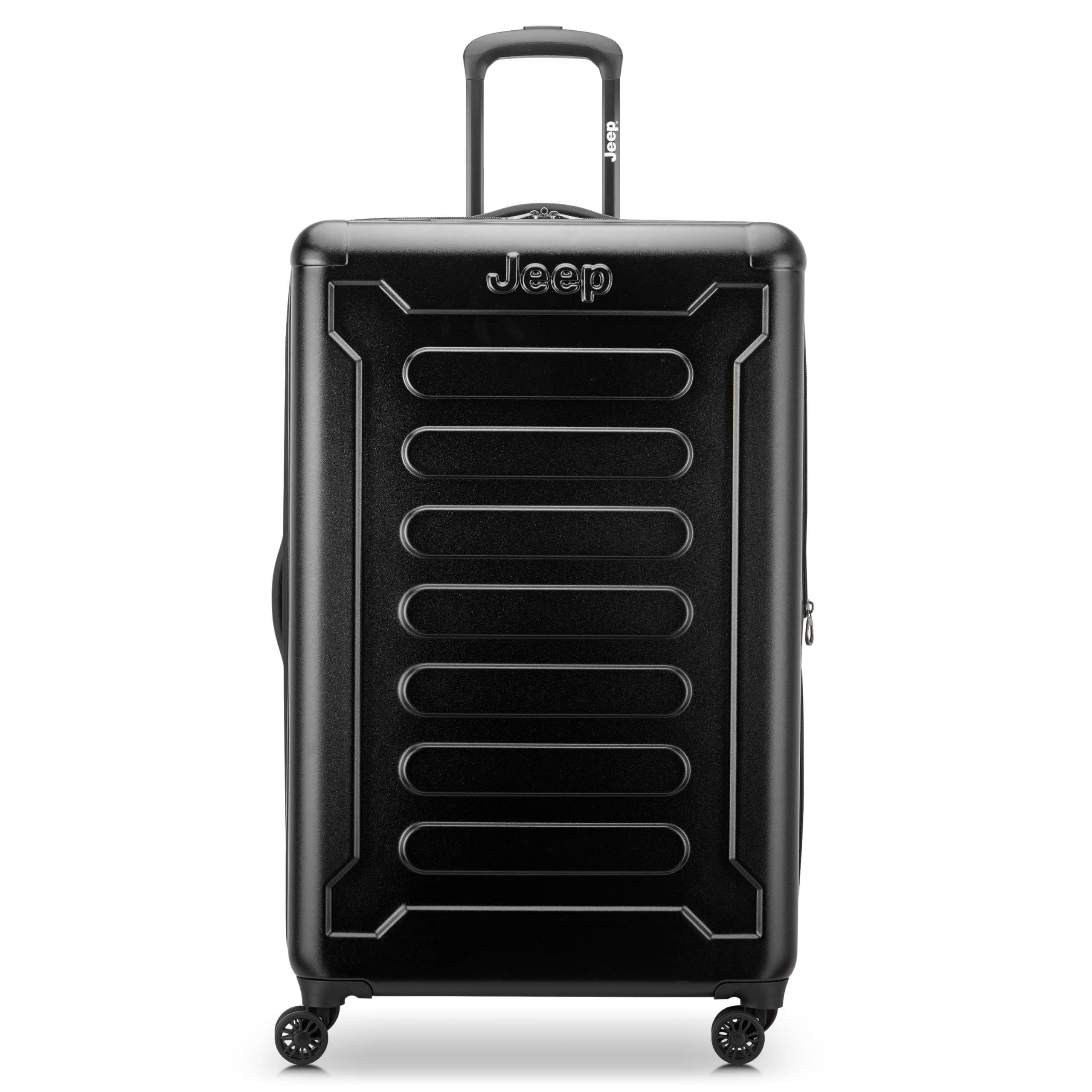 JEEP JH004C Checked-Large 28 Inch Hardside Expandable Luggage with Spinner Wheels, Main, color, Black
