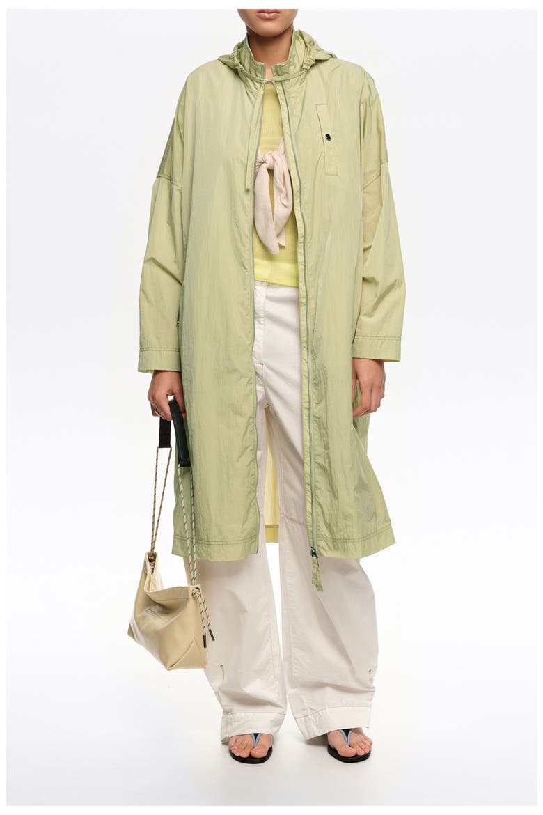 Long Light Fluid Trench, Alternate, color, LIGHT GREEN