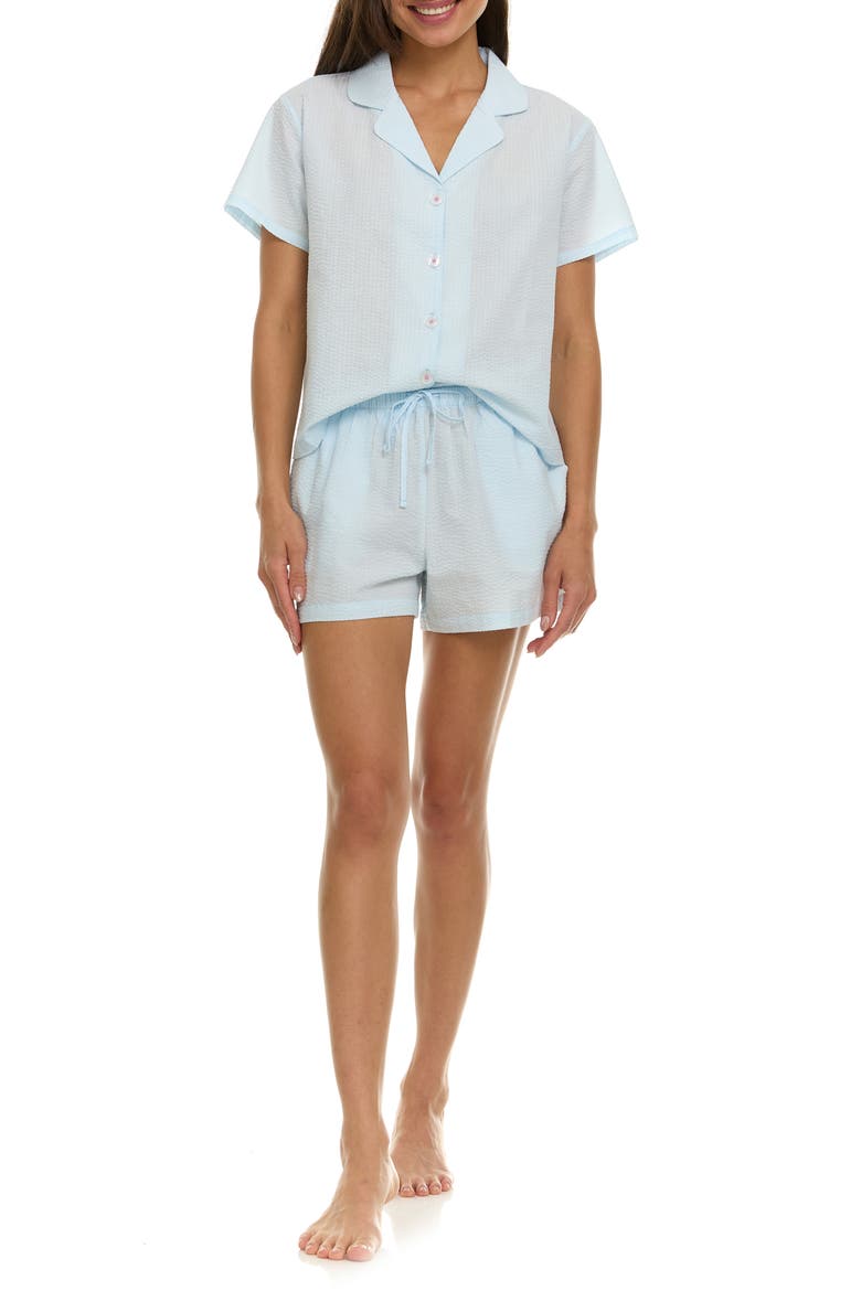 Serena Cotton Seersucker Short Pajamas, Main, color, BLUE