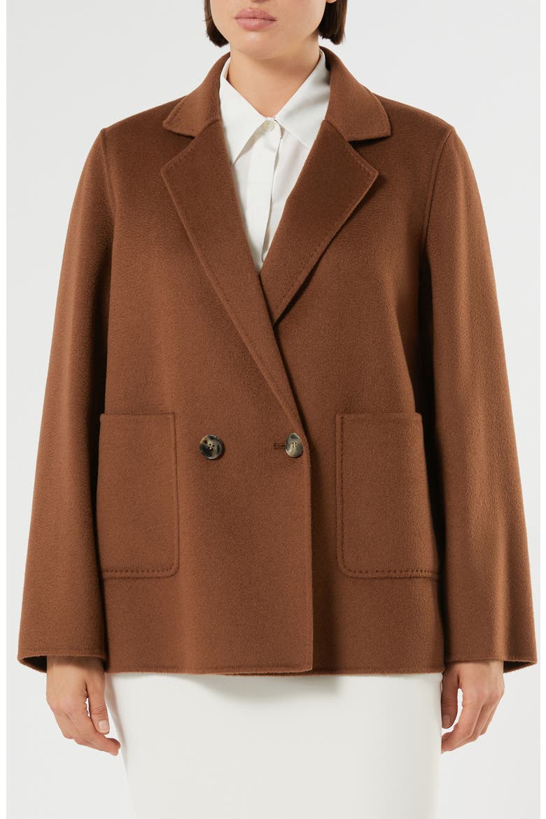 Double Breasted Virgin Wool Jacket, Main, color, CHOCOLATE