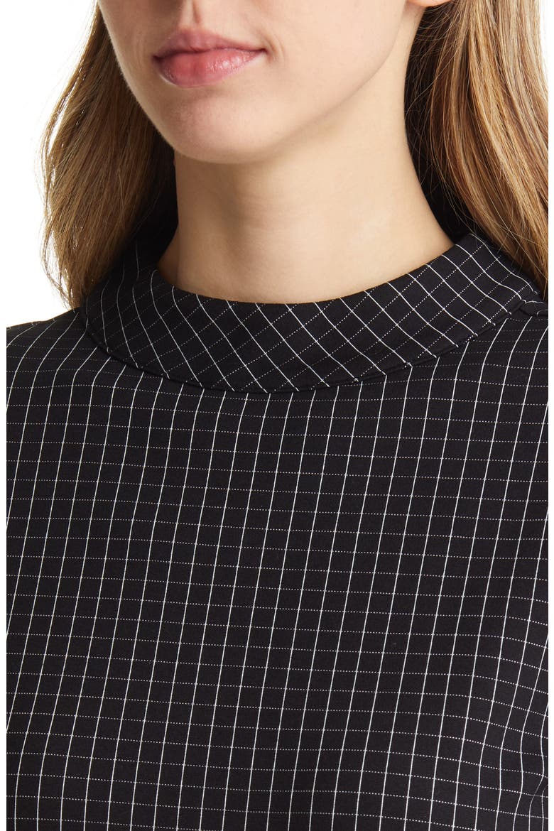 Mod Windowpane Plaid Long Sleeve Dress, Alternate, color, BLACK- IVORY CEDONIA PLAID