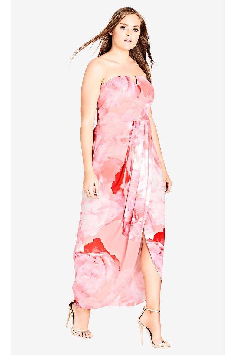 Girly Rose Strapless Maxi Dress, Alternate, color, GIRLY ROSE