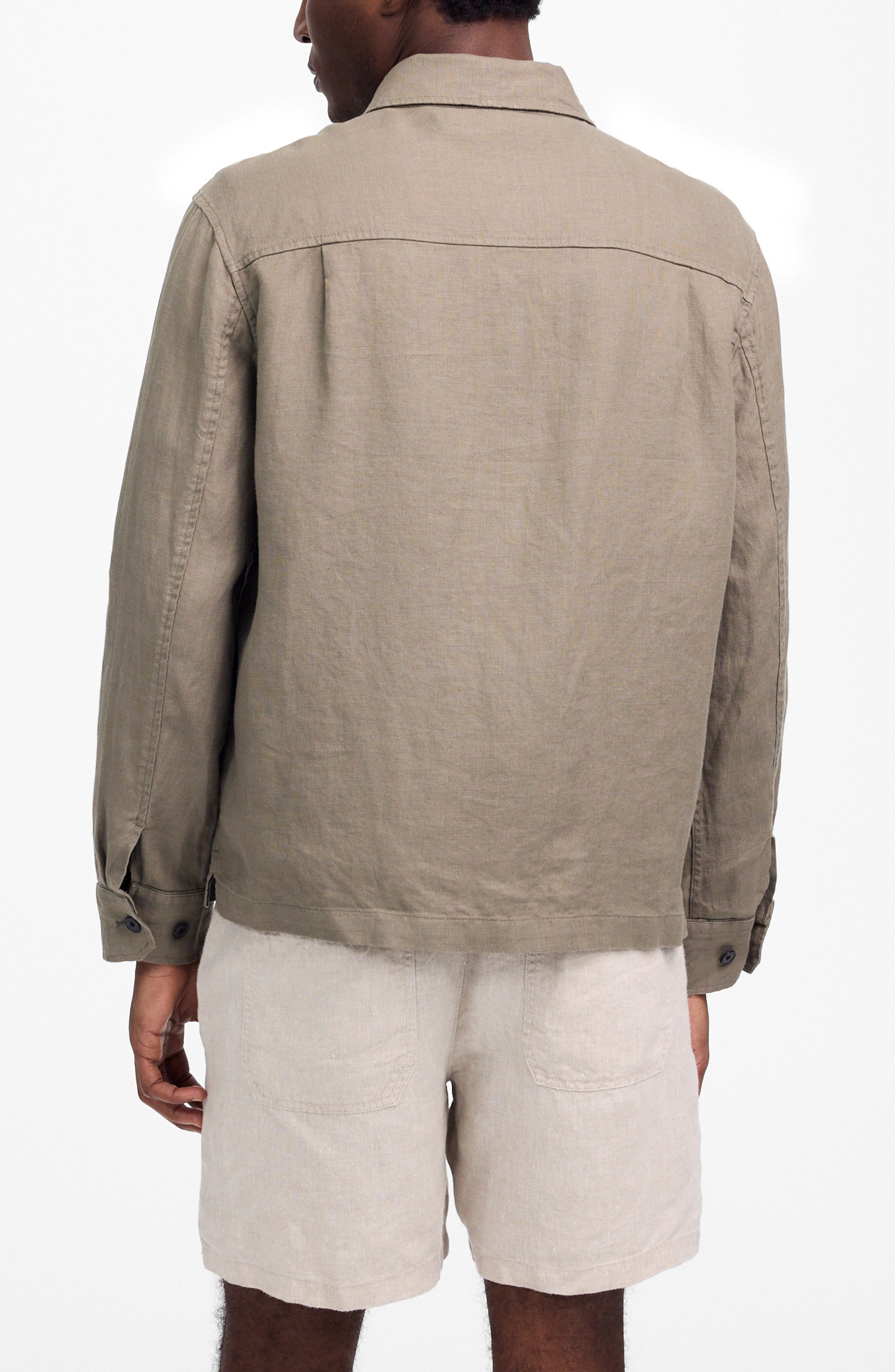 Linen Zip Front Shirt Jacket - image 2