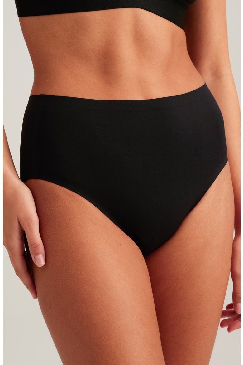 Seamless High Waist Briefs, Main, color, BLACK