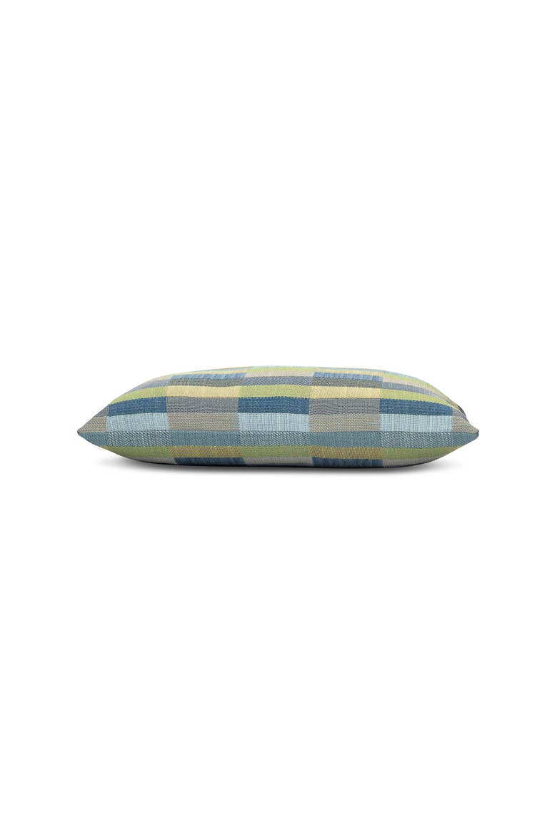 Mosaic Dimensional Indoor & Outdoor Woven Accent Pillow & Insert, Alternate, color, Lagoon