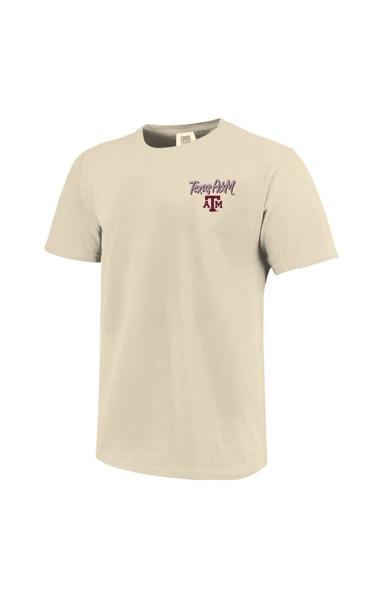 IMAGE ONE Men's Image One Natural Texas A&M Aggies Comfort Colors Hand-Drawn Campus Stack T-Shirt, Alternate, color, Natural