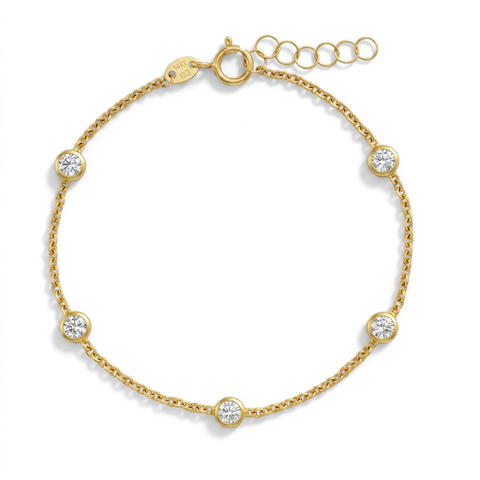 14k Cubic Zirconia Bezel Set Bracelet