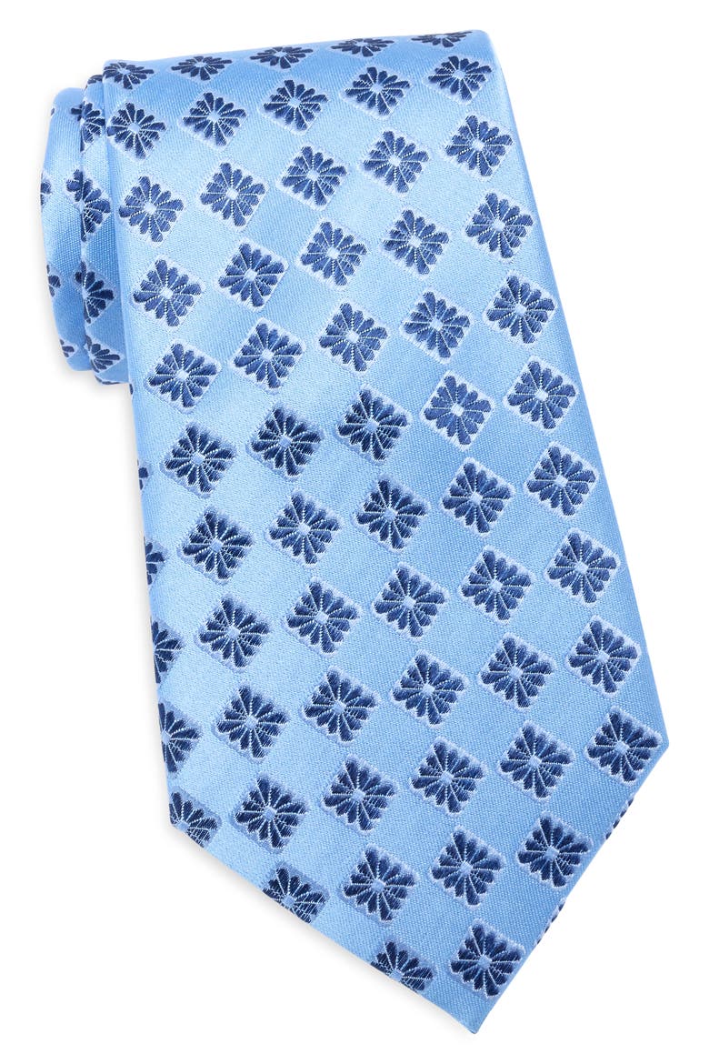 Medallion Silk Tie, Main, color, LIGHT BLUE