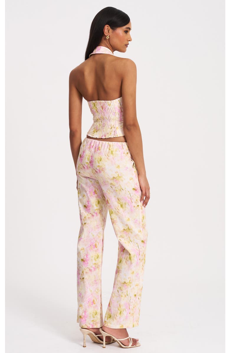 Miss Circle Laureen Floral Linen Straight Pants, Alternate, color, Pink Floral