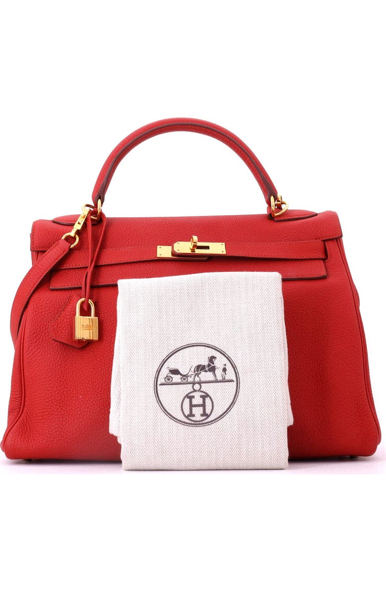 Pre-Owned Hermes Kelly Handbag Red Togo with Gold Hardware 32, Alternate, color, Vermillon