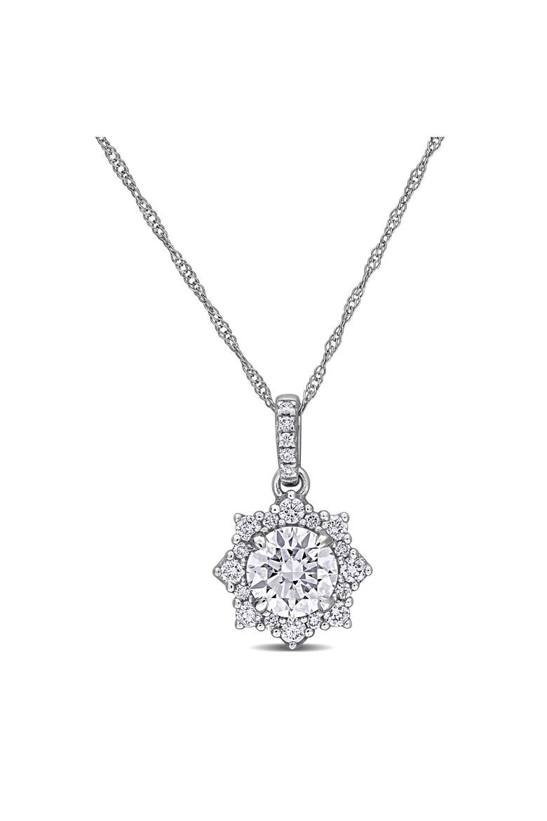 Lab-Grown Diamond Pendant Necklace 14k, Main, color, White Gold