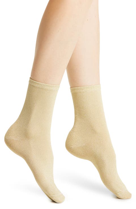 Glitterati Sparkle Cotton Blend Crew Socks