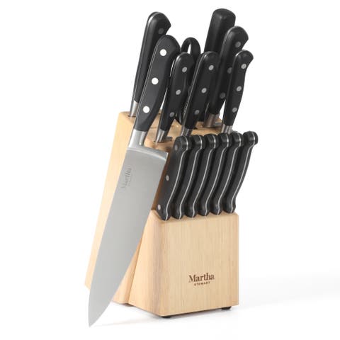 Carverton 15-Piece High-Carbon Stainless Steel Knife Block Set