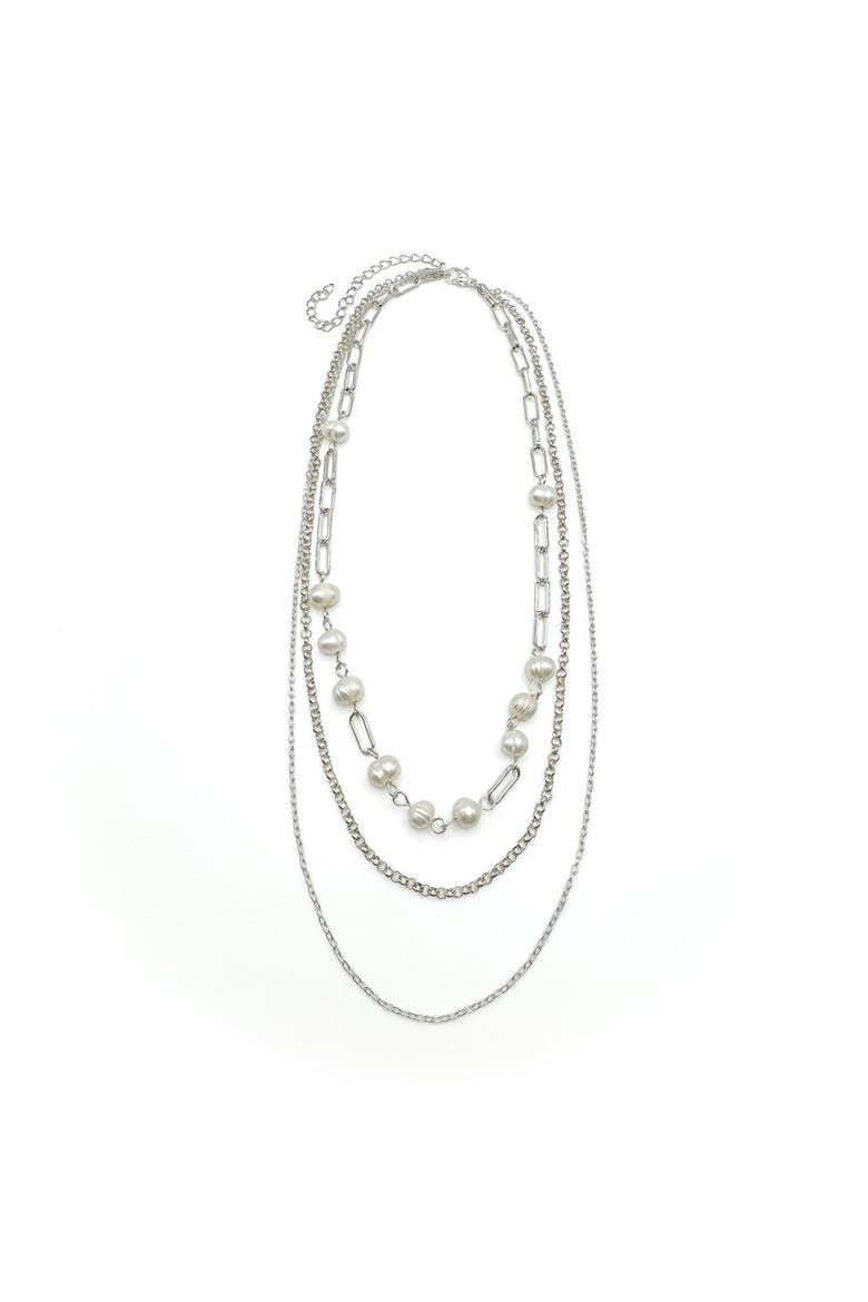 Coquett Necklace, Main, color, Silver