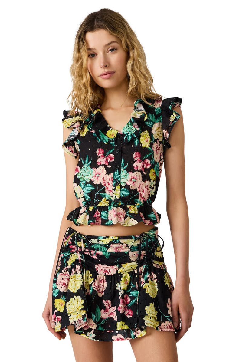 Steve Madden Mayra Top, Alternate, color, Black Ditsy Floral