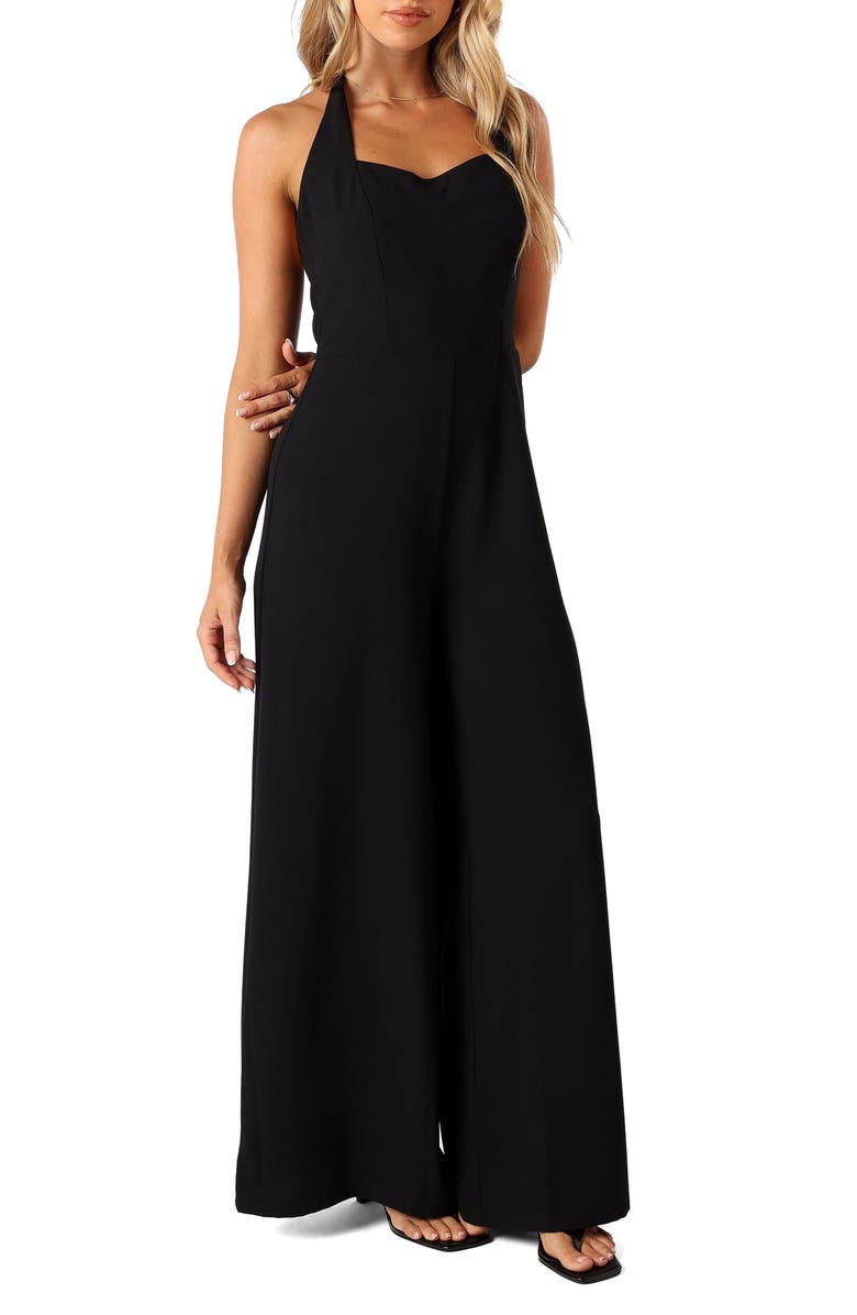 Petal & Pup Mathias Halter Jumpsuit, Main, color, Black