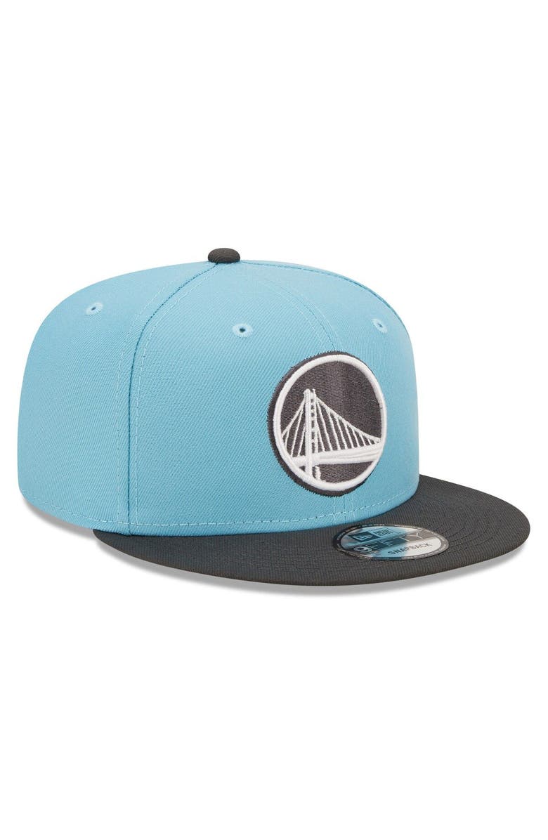 New Era Men's New Era Turquoise/Charcoal Golden State Warriors Two-Tone 9FIFTY Snapback Hat, Alternate, color, 