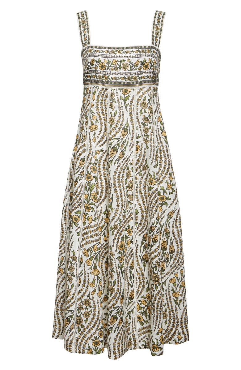 Veronica Beard Rye Floral Linen Midi Sundress, Main, color,