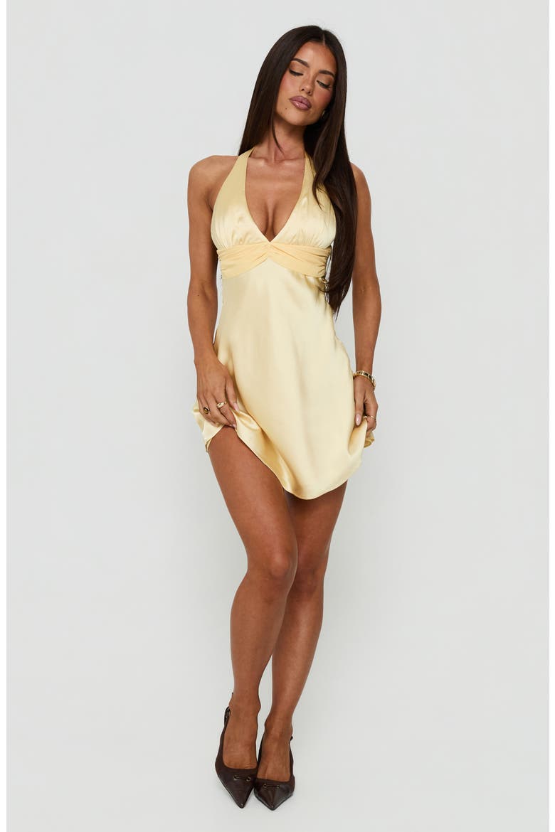 Odyssa Halter Minidress, Alternate, color, YELLOW
