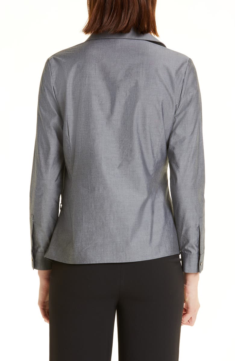 Misook Faux Wrap Cotton Blouse, Alternate, color, 