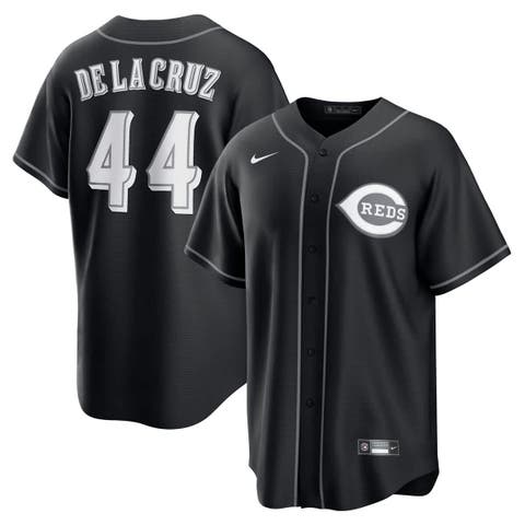 Men's Nike Elly De La Cruz Black Cincinnati Reds Lights Out Replica Player Jersey