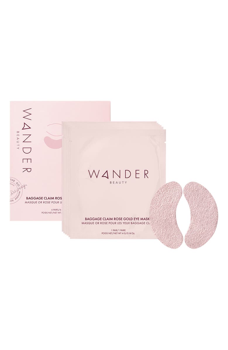 Wander Beauty Baggage Claim Rose Gold Eye Masks, Main, color, Rose Gold