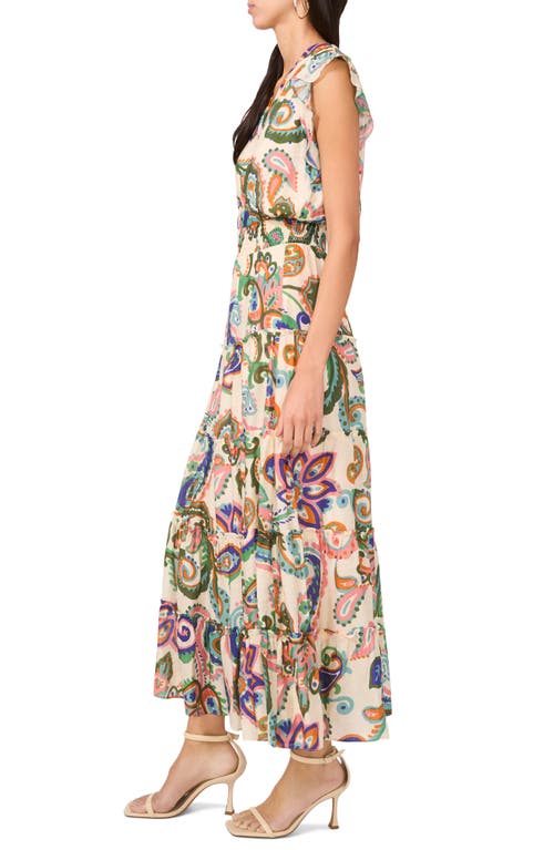 Halogen ® Flutter Sleeve Tiered Maxi Dress