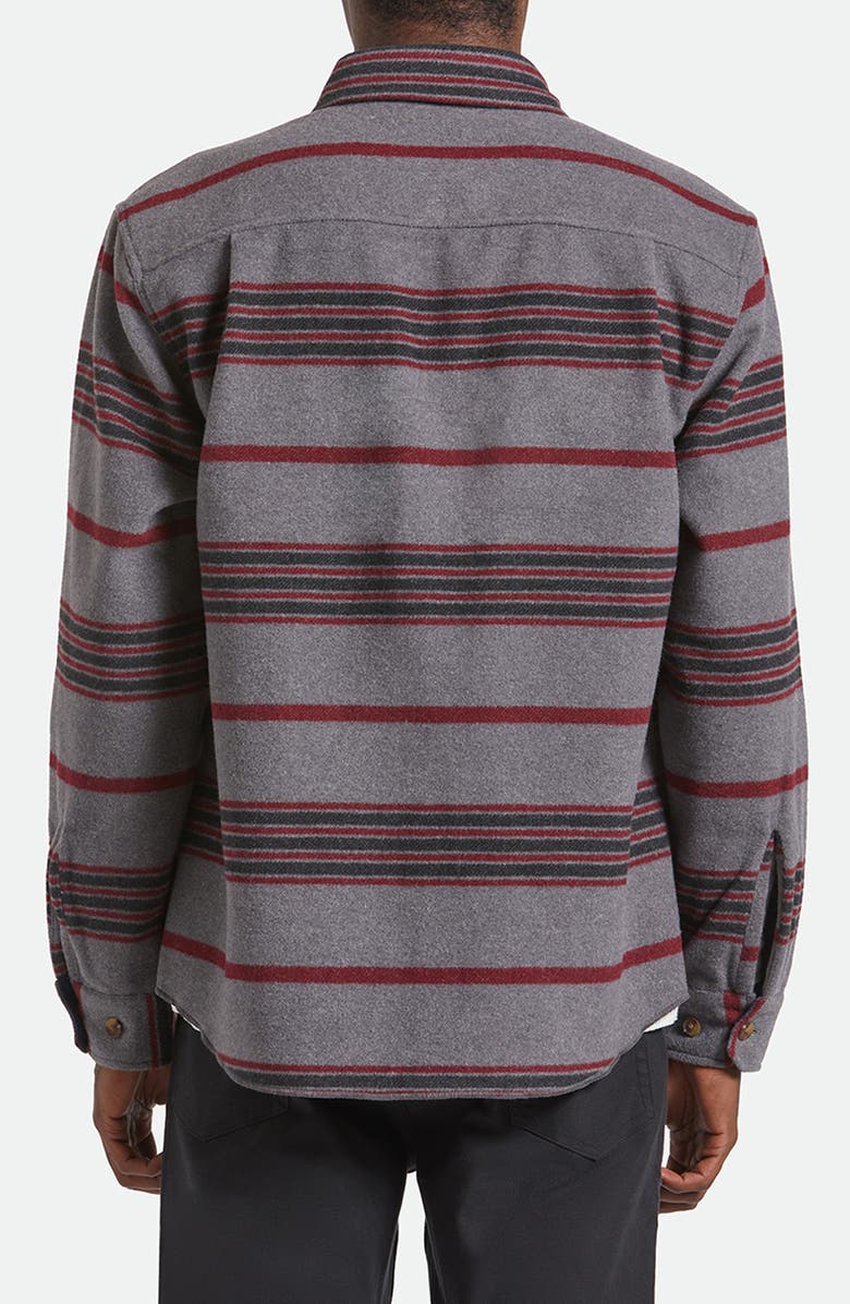 Brixton Altered Threads Stripe Fleece Button-Up Overshirt, Alternate, color, Multi Blanket Stripe
