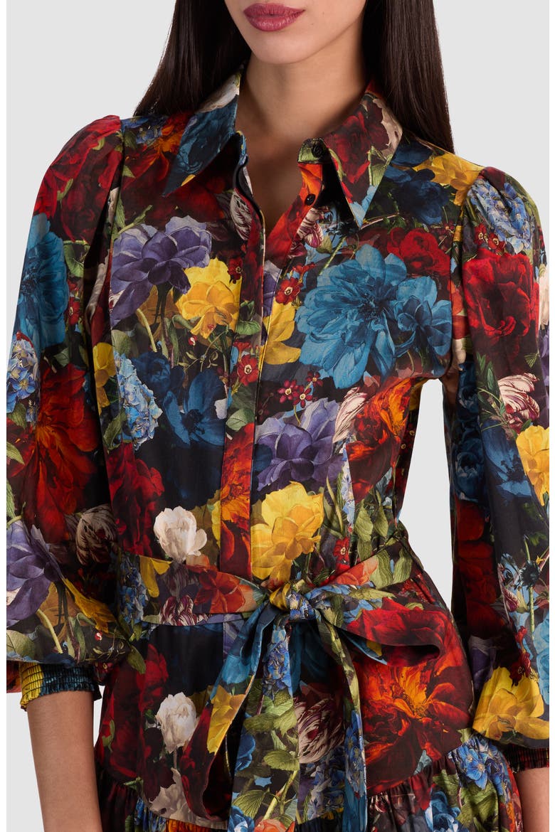 Lily Long Sleeve Floral Shirtdress, Alternate, color, FLOURISH