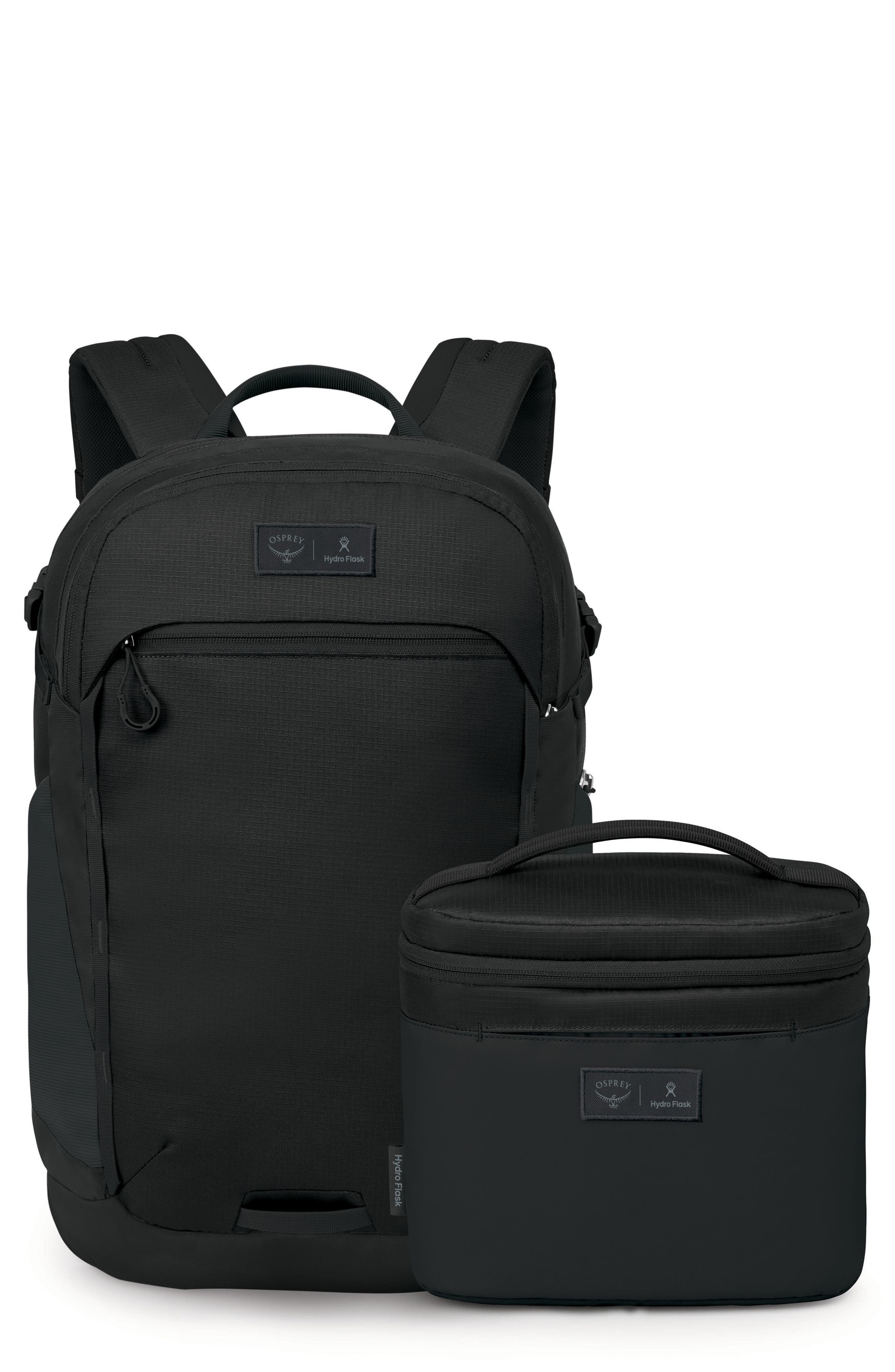 Osprey Axis x Hydro Flask Backpack & Insulated Lunch Bag Bundle, Main, color, Black