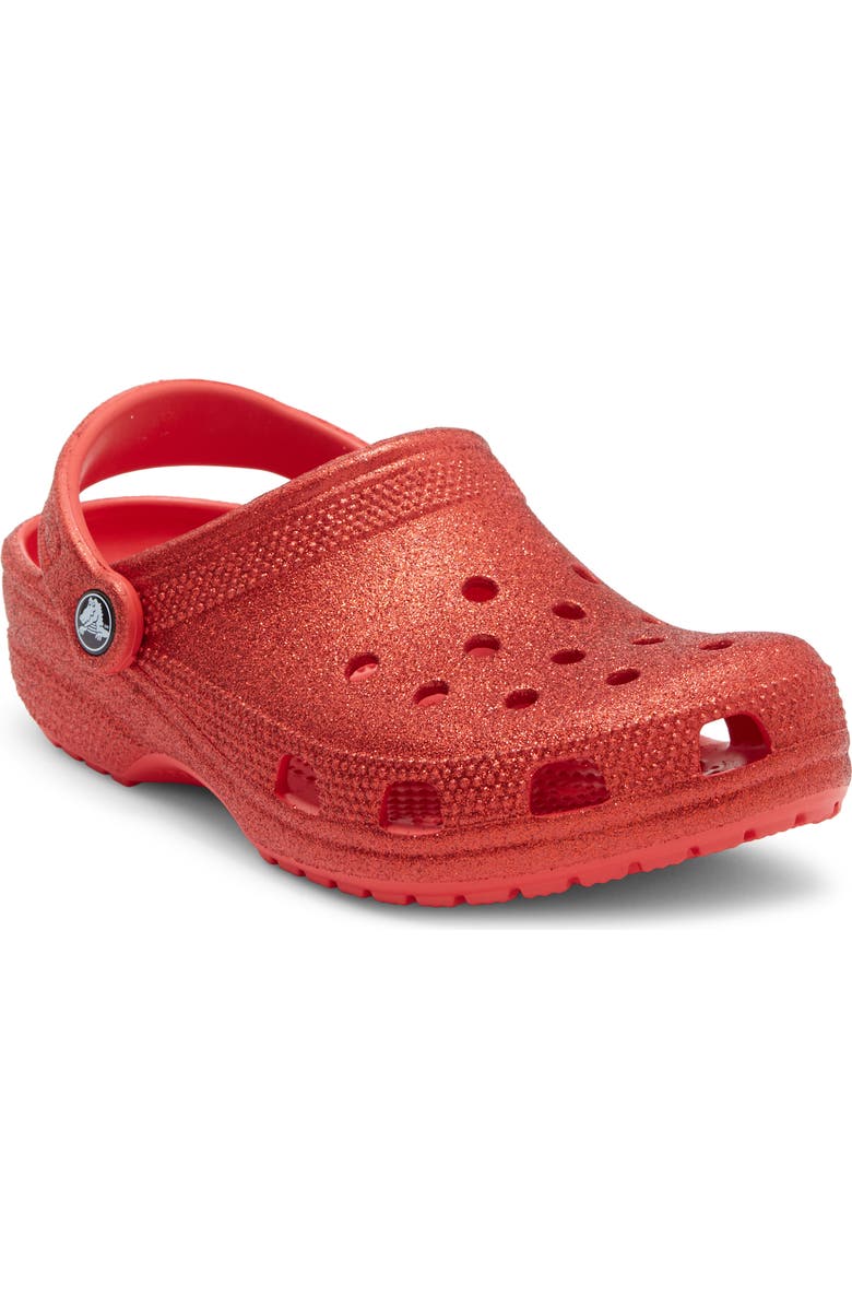 CROCS Gender Inclusive Classic Glitter Clog, Main, color, Flame