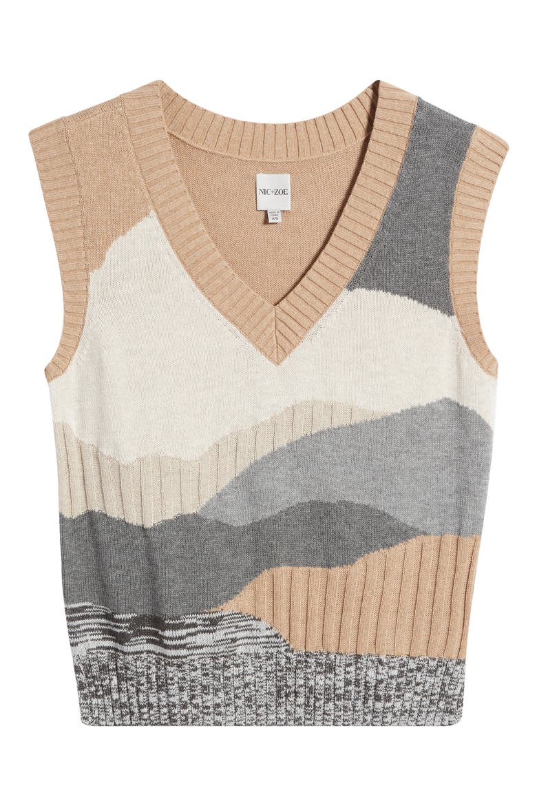 Vital Abstract Camo Jacquard Sweater Vest, Alternate, color, NEUTRAL MULTI