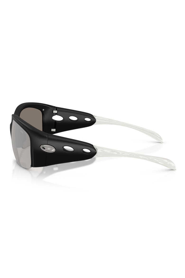 62mm Oversize Mirrored Pillow Sunglasses, Alternate, color, BLACK / GREY MIRROR SILVER