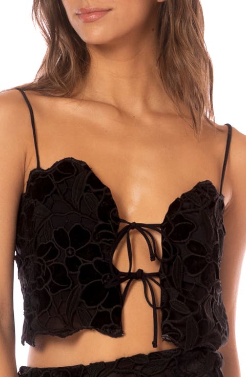 Christa Front Tie Lace Swim Top