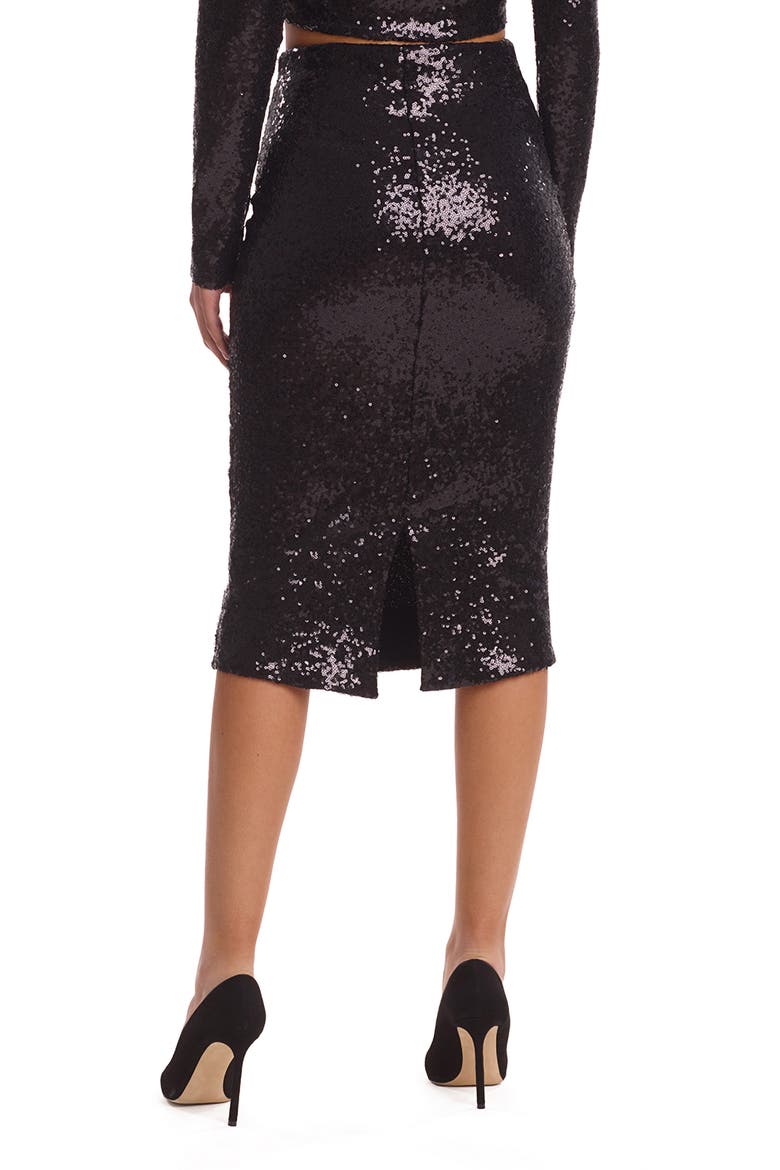 Sequin Midi Skirt, Alternate, color, BLACK