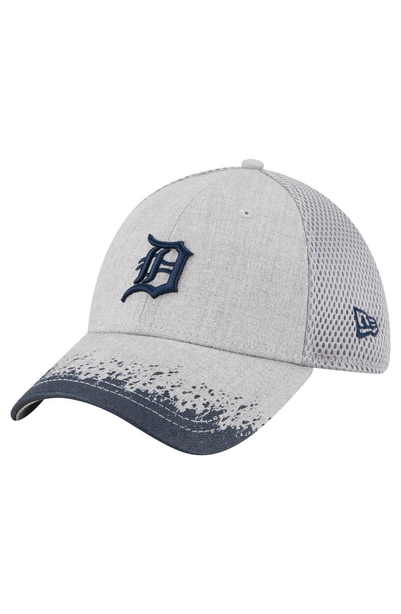 New Era Men's New Era Gray Detroit Tigers Visor Paint Splatter 39THIRTY Flex Hat, Main, color, Gray