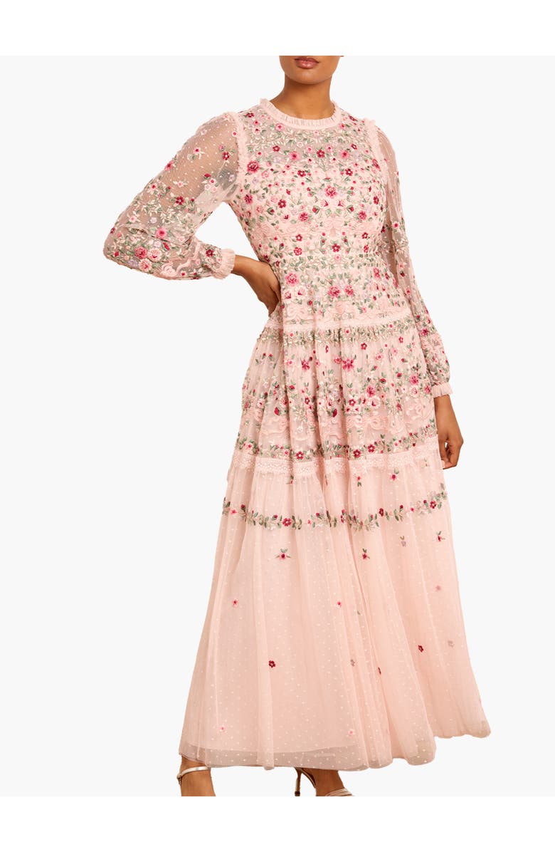 Needle & Thread Ribbon Bouquet Gown, Main, color, Petal Pink