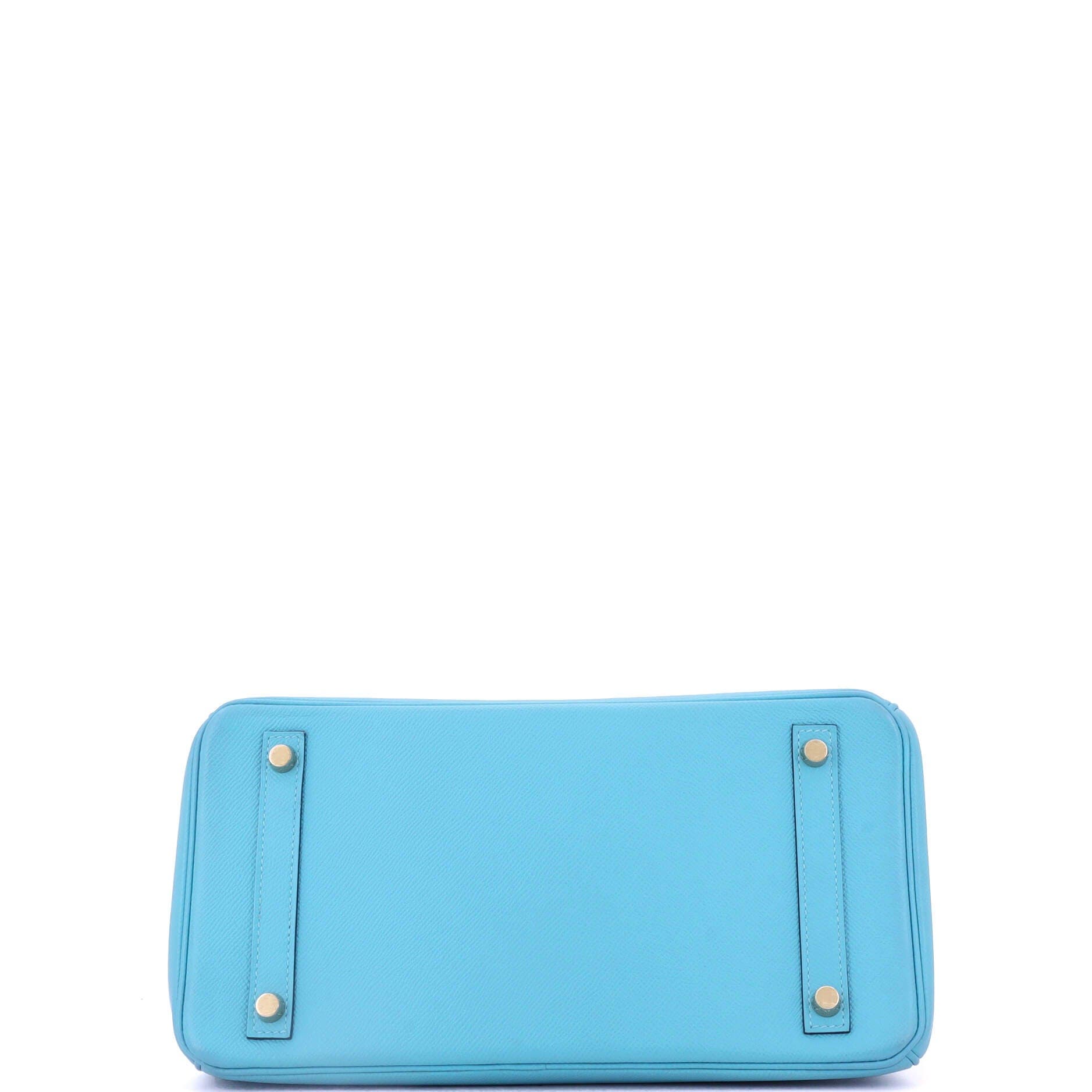 Pre-Owned Hermes Birkin Handbag Blue Epsom with Gold Hardware 30, Alternate, color, 