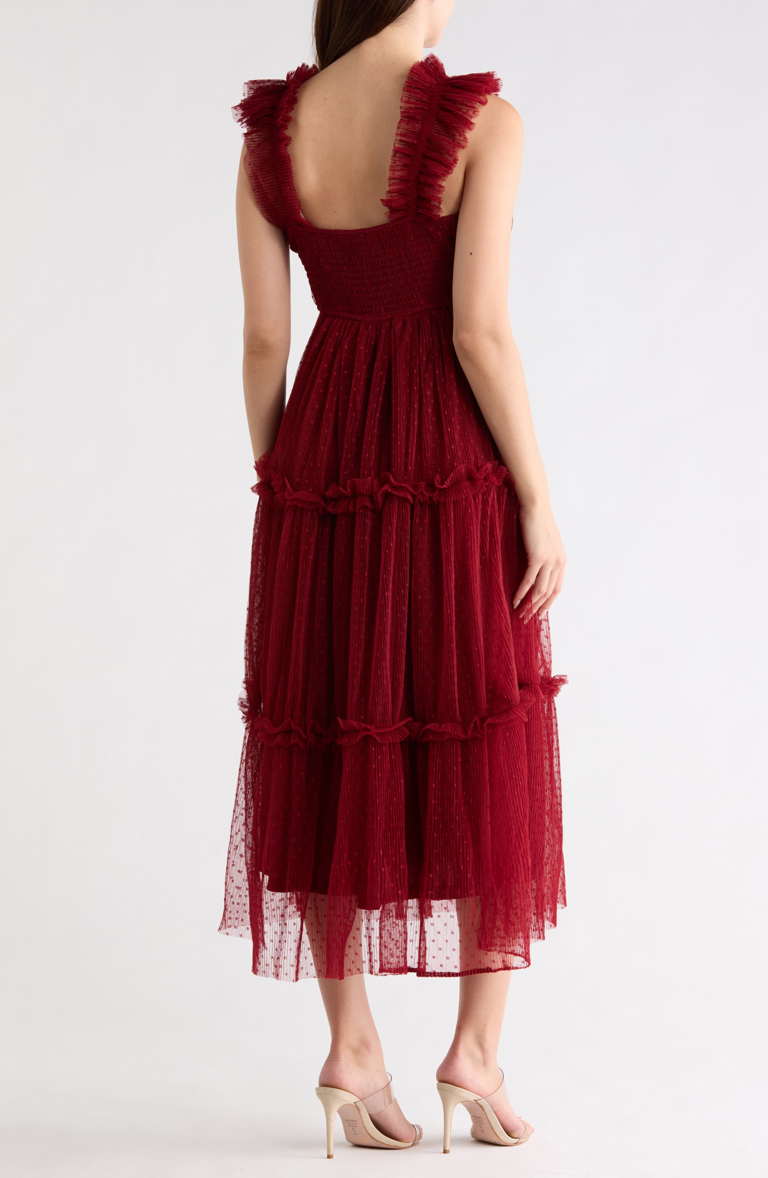Mesh Tiered Midi Dress - image 4