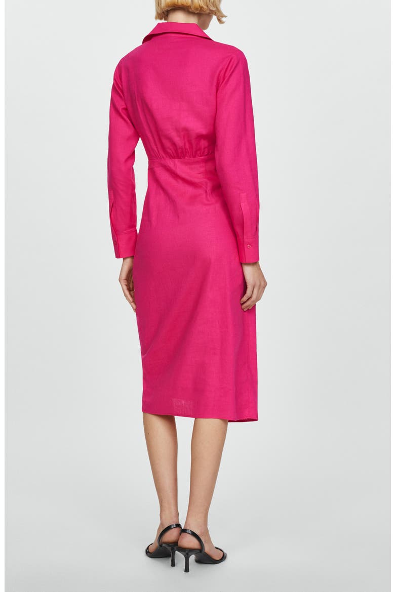 Carola Tie Waist Long Sleeve Wrap Dress, Alternate, color, BRIGHT PINK