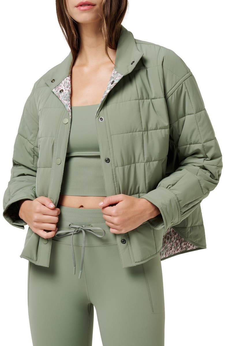 TravisMathew Marin Quilted Jacket, Alternate, color, Sea Spray Multi