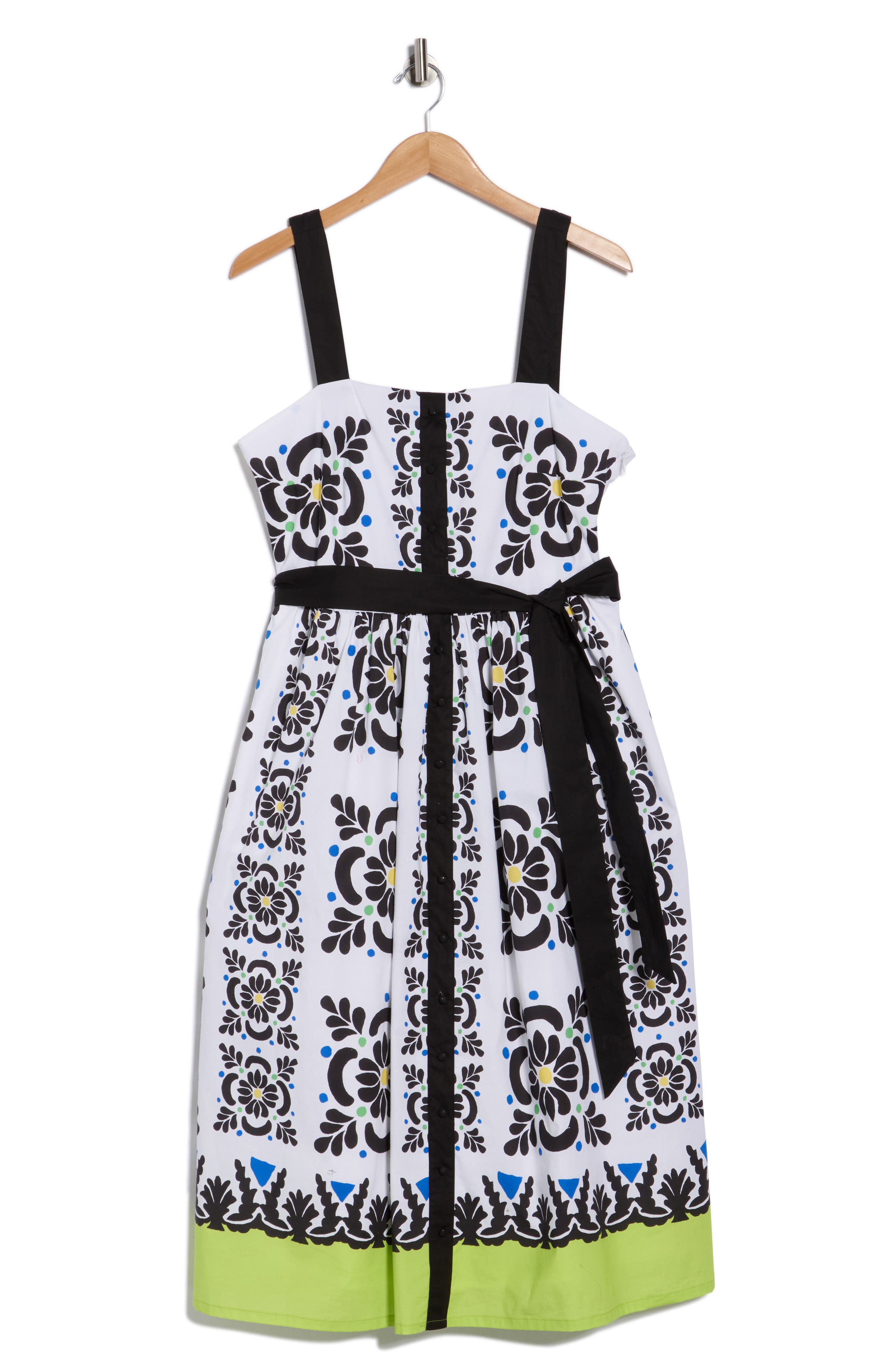 T Tahari Square Neck Sleeveless Fit & Flare Dress