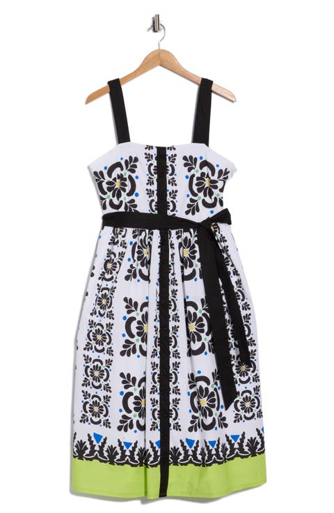 Square Neck Sleeveless Fit & Flare Dress