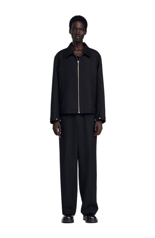Sandro Zip-up Jacket In Black