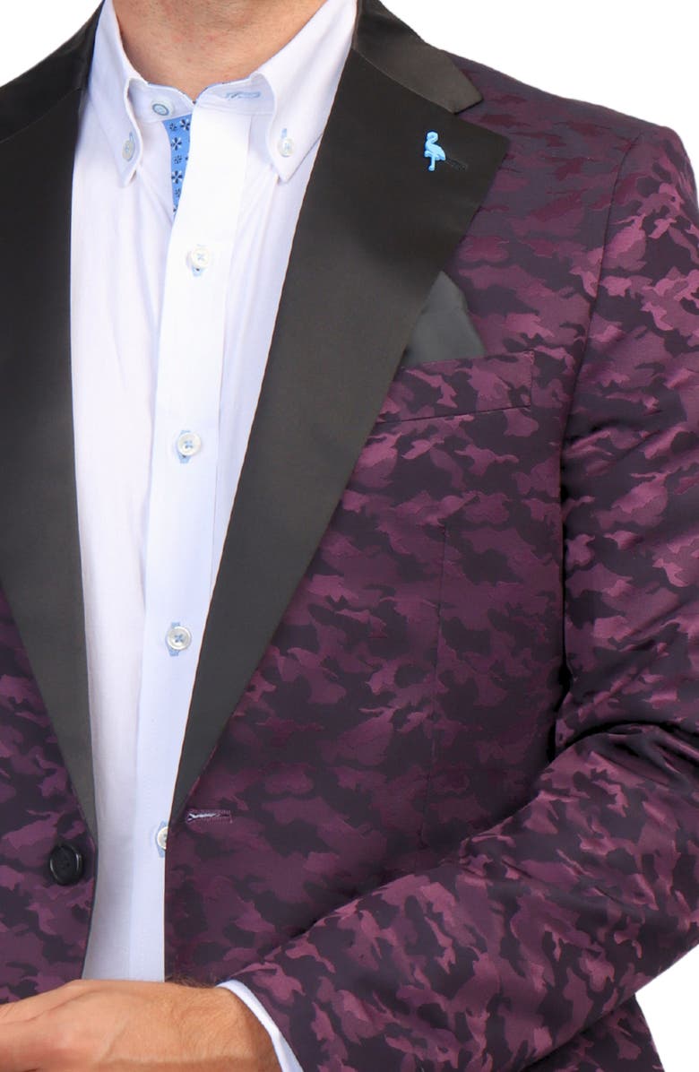 TailorByrd Camo Jacquard Dinner Jacket, Alternate, color, Cranberry