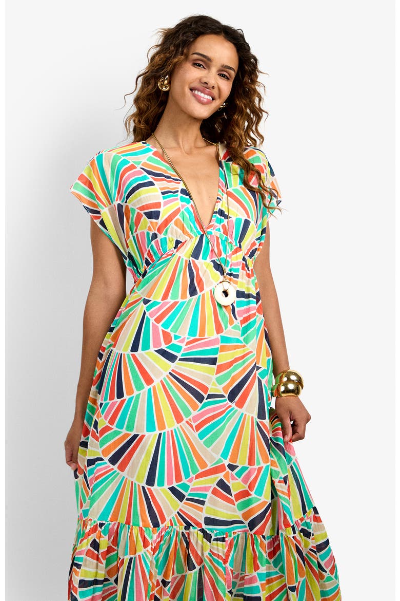 Capecod Printed Dress, Alternate, color, Coppelia